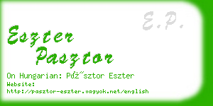 eszter pasztor business card